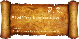 Piváry Konstantina névjegykártya